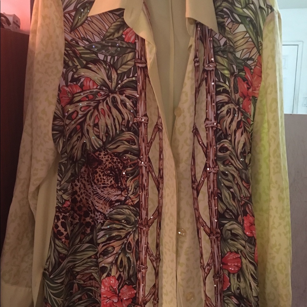 Diane Gilman 100% silk shirt